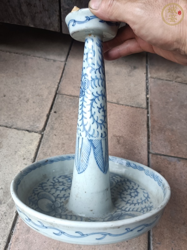 古玩陶瓷青花燈臺(tái)真品鑒賞圖
