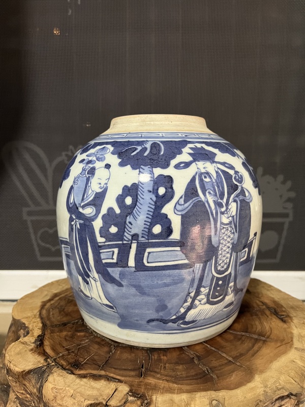 古玩轉(zhuǎn)賣青花三星人物故事罐拍賣，當(dāng)前價(jià)格700元