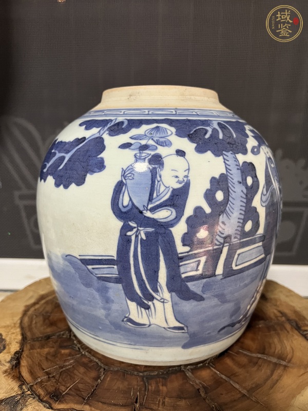 古玩陶瓷青花三星人物故事罐真品鑒賞圖