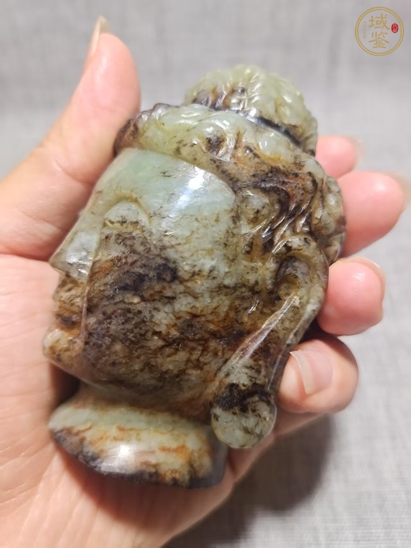 古玩玉器玉佛首真品鑒賞圖