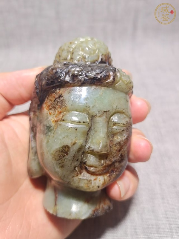 古玩玉佛首真品鑒賞圖