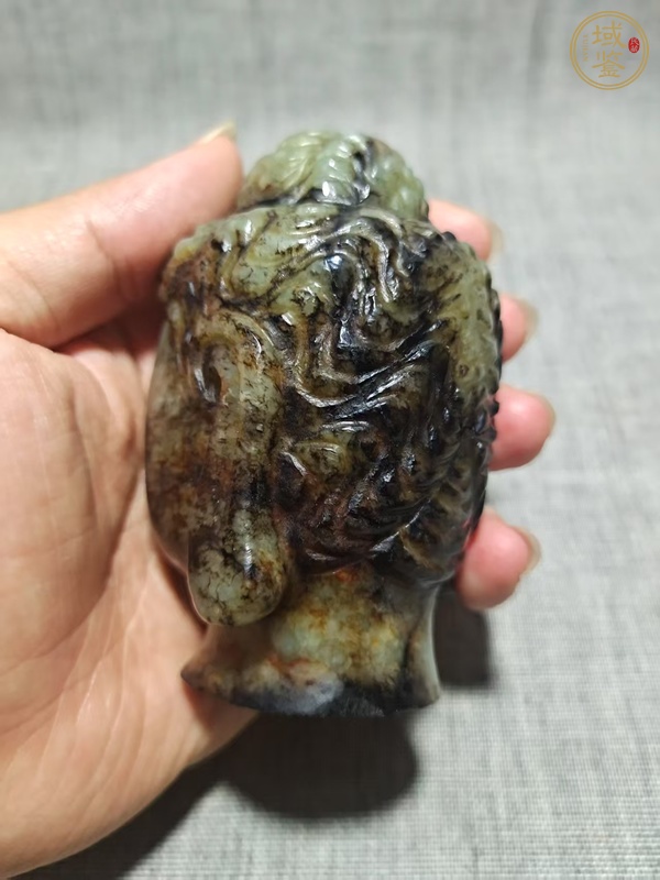 古玩玉器玉佛首真品鑒賞圖