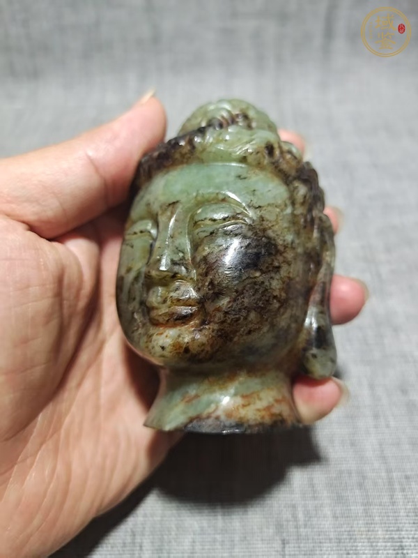 古玩玉器玉佛首真品鑒賞圖