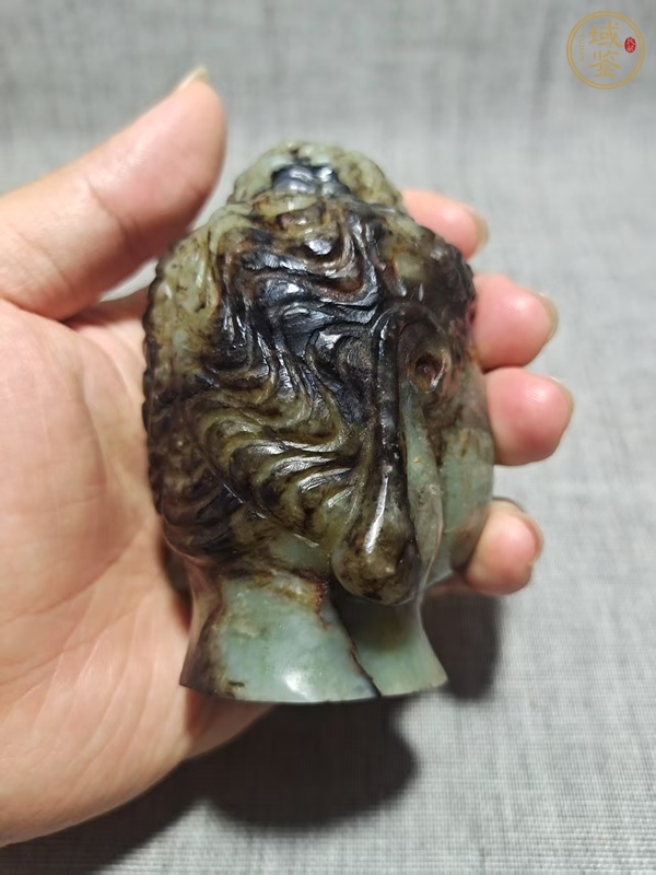 古玩玉器玉佛首真品鑒賞圖