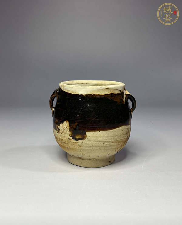 古玩磁州窯醬釉雙系罐真品鑒賞圖