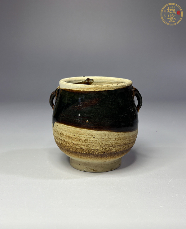 古玩陶瓷磁州窯醬釉雙系罐真品鑒賞圖