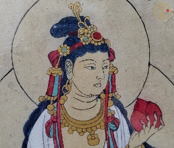 古玩陶瓷手繪菩薩圖真品鑒賞圖