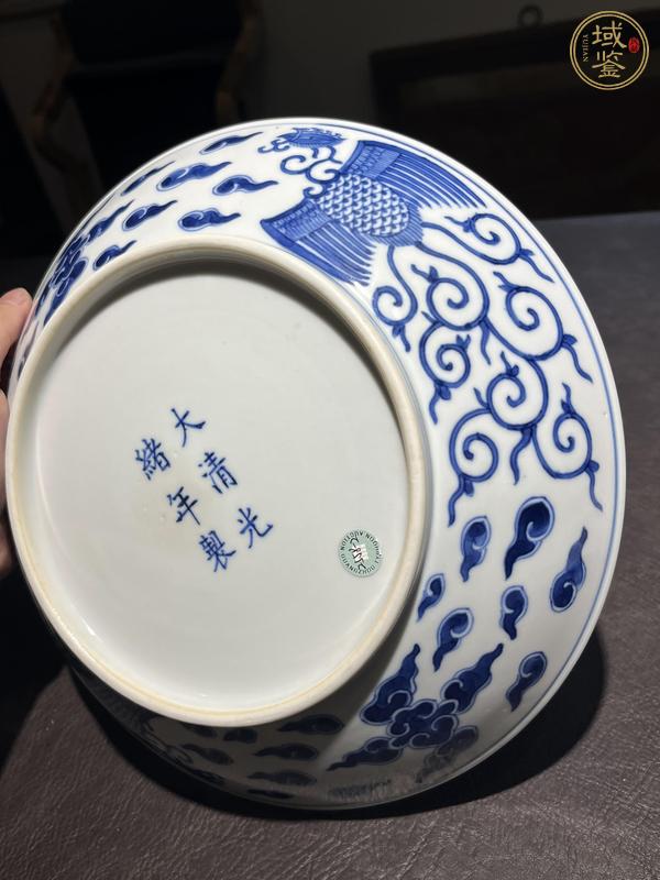 古玩陶瓷青花對頭鳳紋盤真品鑒賞圖