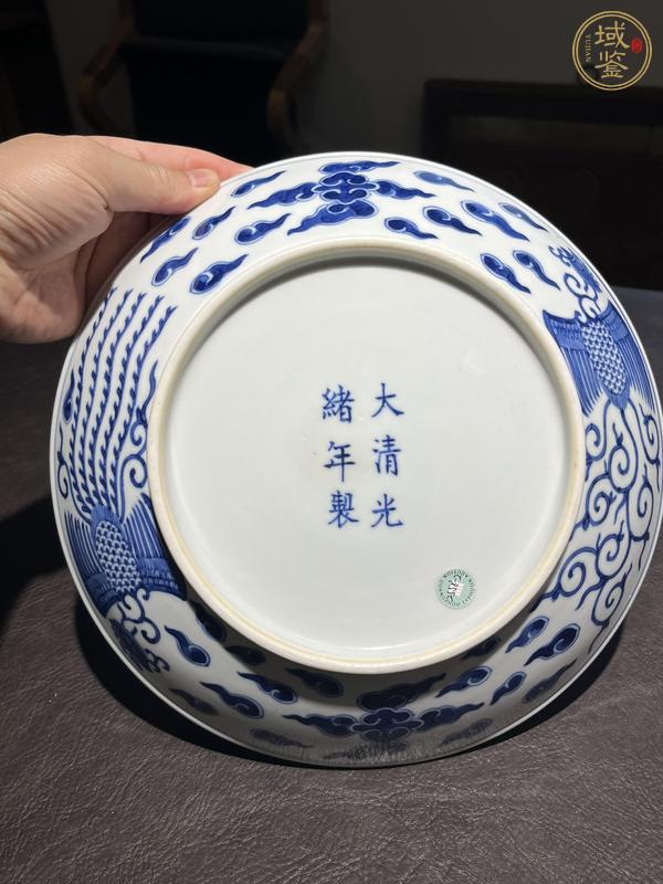 古玩陶瓷青花對頭鳳紋盤真品鑒賞圖
