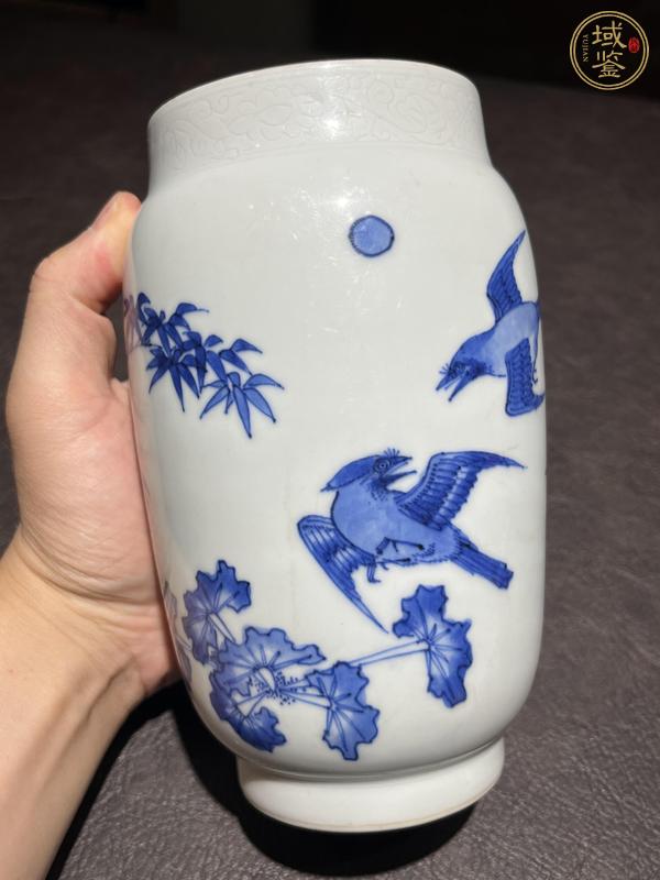 古玩陶瓷青花花鳥紋蓮子罐真品鑒賞圖