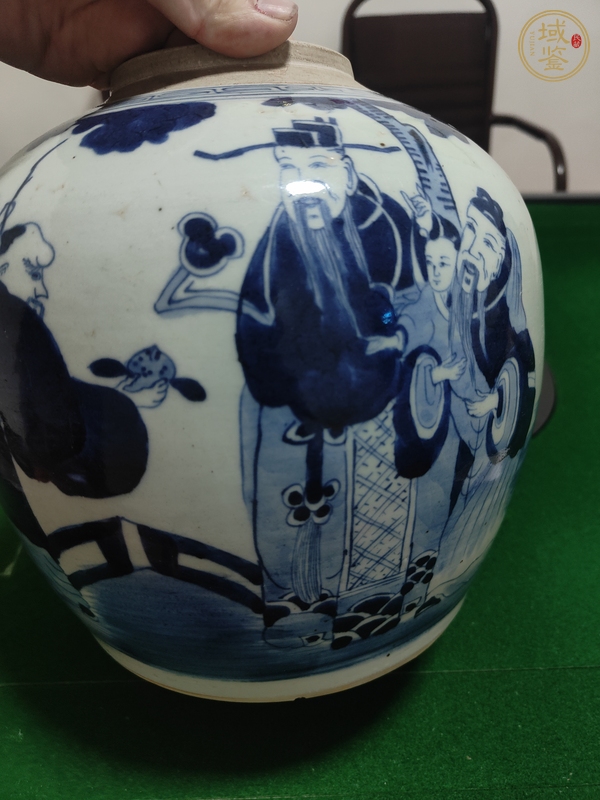 古玩陶瓷清中青花罐真品鑒賞圖