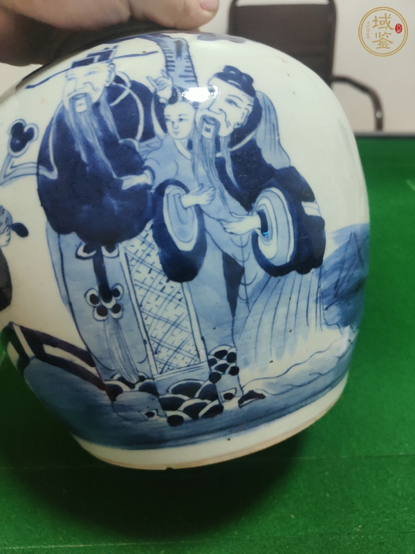 古玩陶瓷清中青花罐真品鑒賞圖