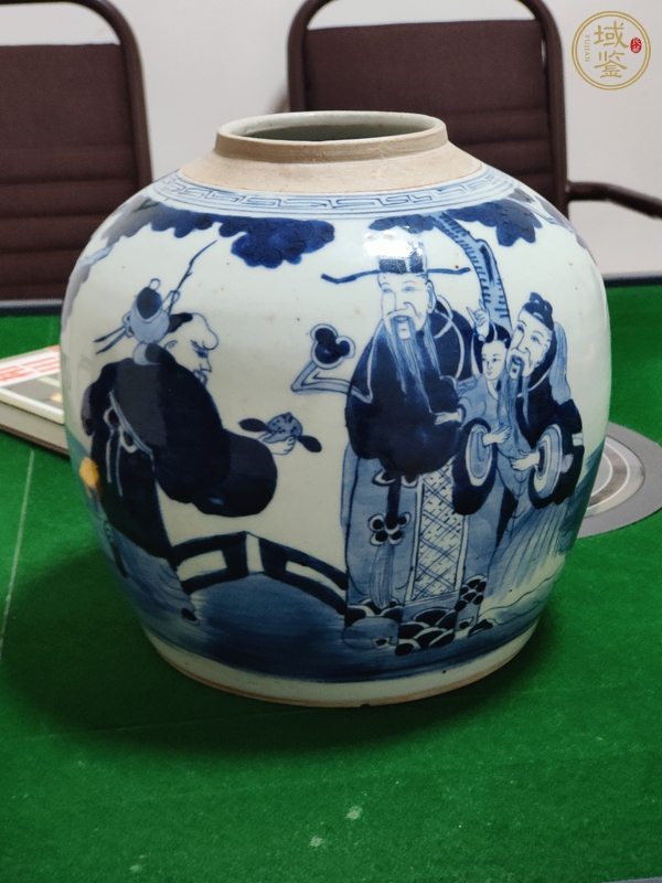 古玩陶瓷清中青花罐真品鑒賞圖