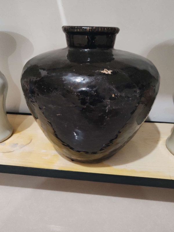 古玩陶瓷黑釉罐拍賣,當前價格38元