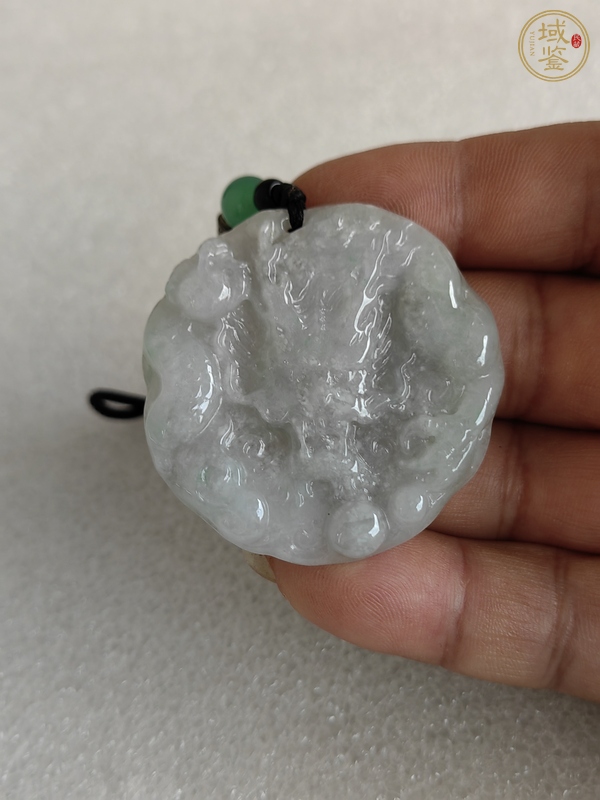 古玩玉器天然翡翠雕“龍紋牌”真品鑒賞圖