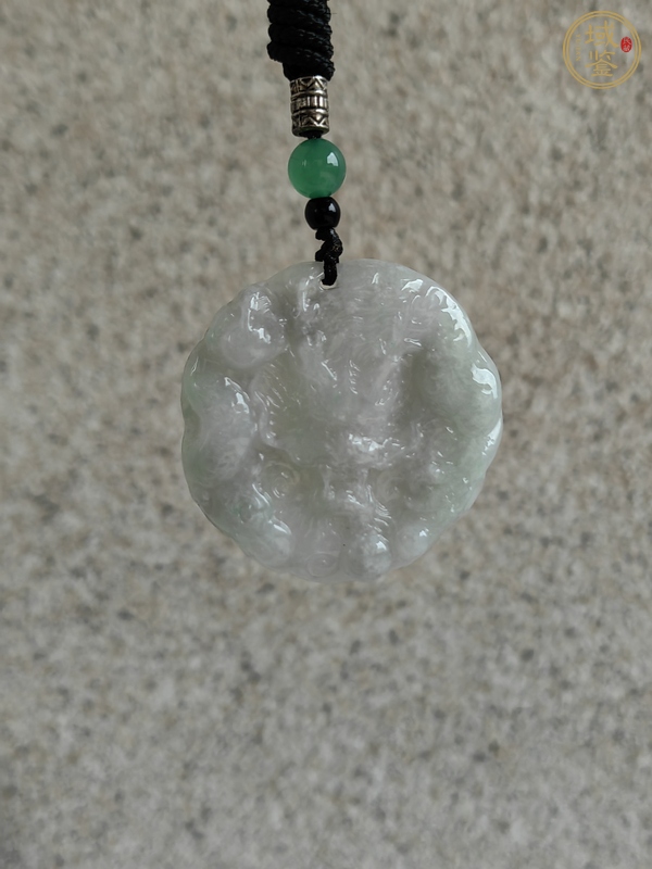古玩玉器天然翡翠雕“龍紋牌”真品鑒賞圖