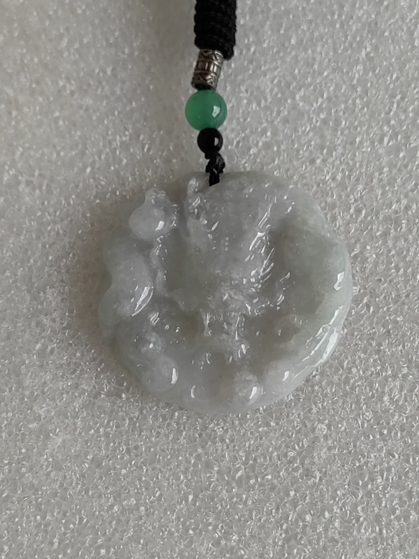 古玩玉器天然翡翠雕“龍紋牌”拍賣，當(dāng)前價格298元