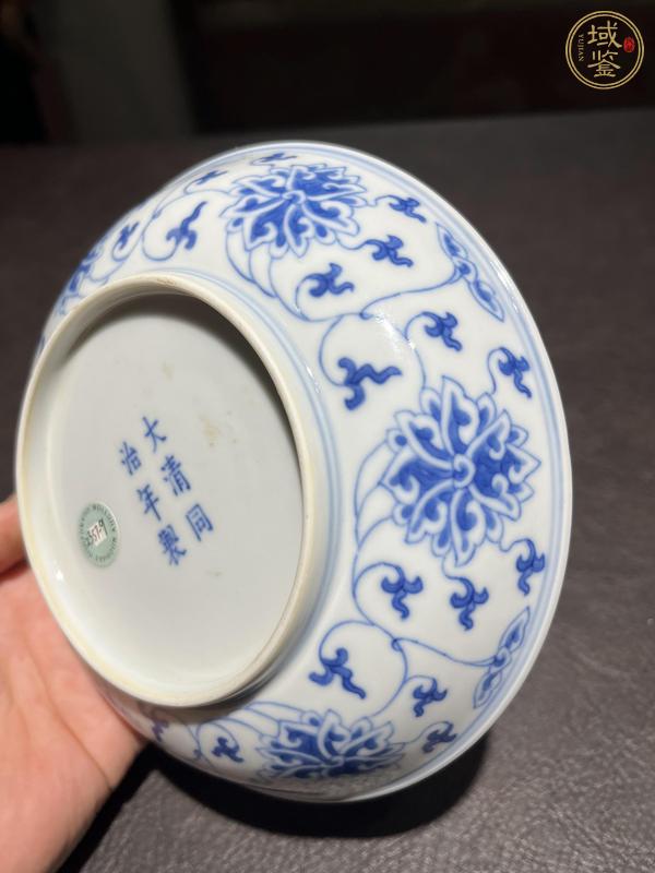 古玩陶瓷青化纏枝蓮盤真品鑒賞圖