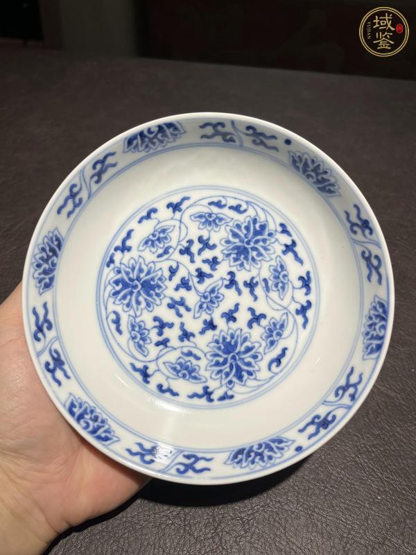 古玩陶瓷青化纏枝蓮盤真品鑒賞圖