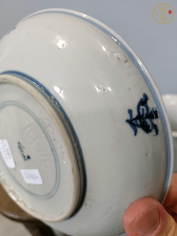 古玩陶瓷福壽三多紋青花盤真品鑒賞圖