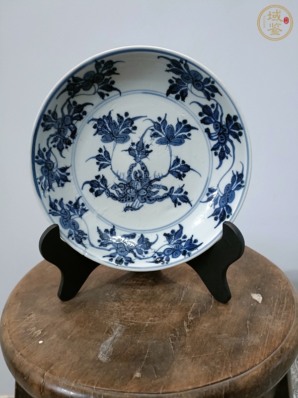 古玩福壽三多紋青花盤真品鑒賞圖