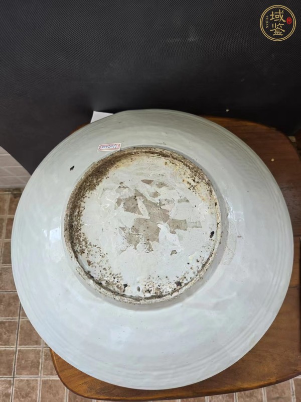 古玩陶瓷紅綠彩鳳凰花卉紋盤真品鑒賞圖