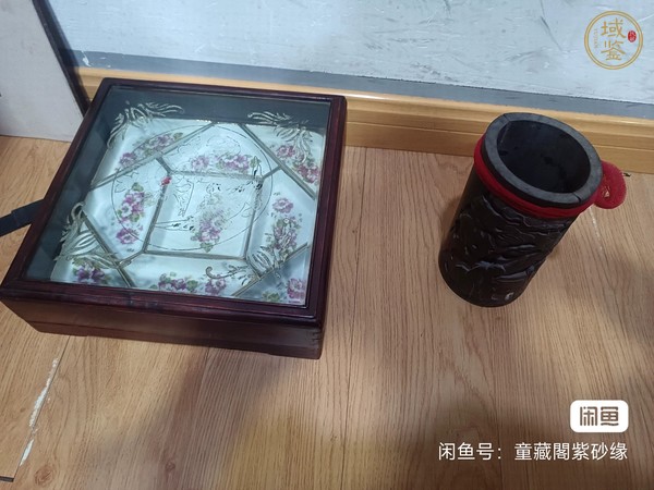古玩陶瓷民國貼花攢盤真品鑒賞圖