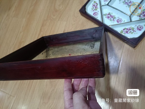 古玩陶瓷民國貼花攢盤真品鑒賞圖