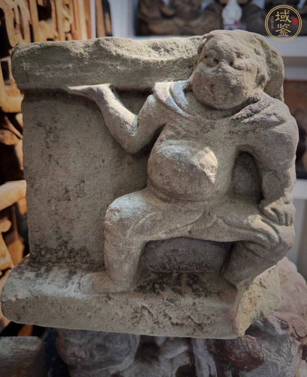 古玩雜項力士石雕部件真品鑒賞圖