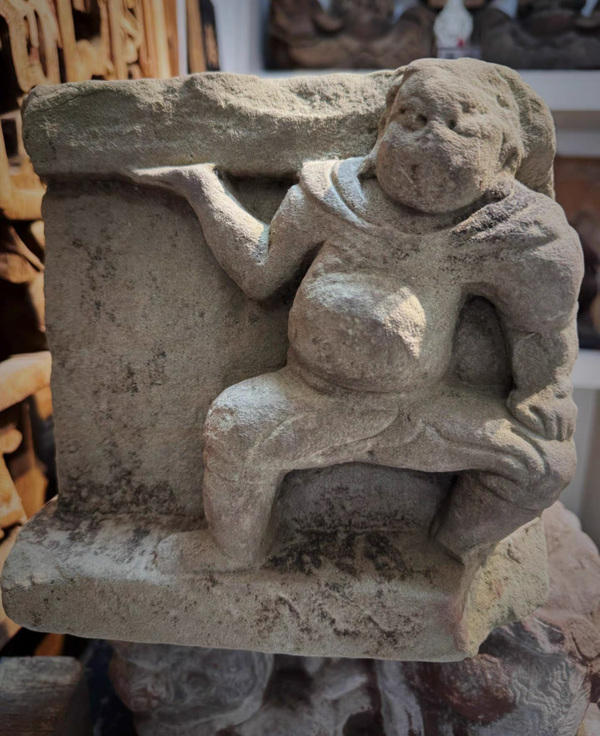 古玩雜項(xiàng)唐宋.力士石雕部件拍賣(mài)，當(dāng)前價(jià)格6500元