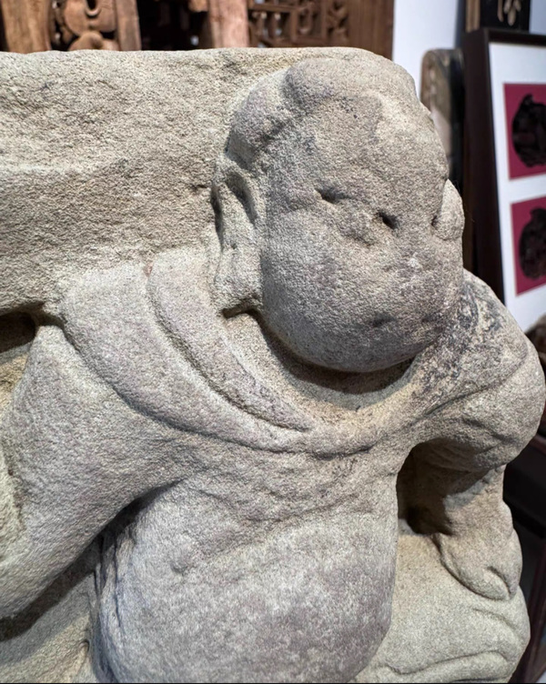 古玩雜項(xiàng)唐宋.力士石雕部件拍賣(mài)，當(dāng)前價(jià)格6500元