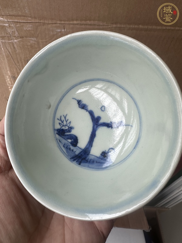 古玩陶瓷青花三星高照圖茶碗真品鑒賞圖