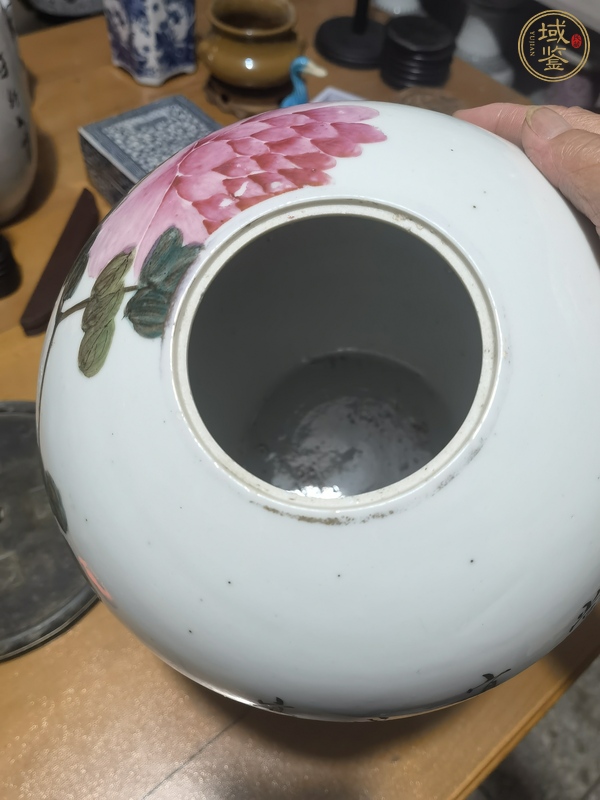 古玩陶瓷民國(guó)淺降彩博古圖冬瓜罐真品鑒賞圖
