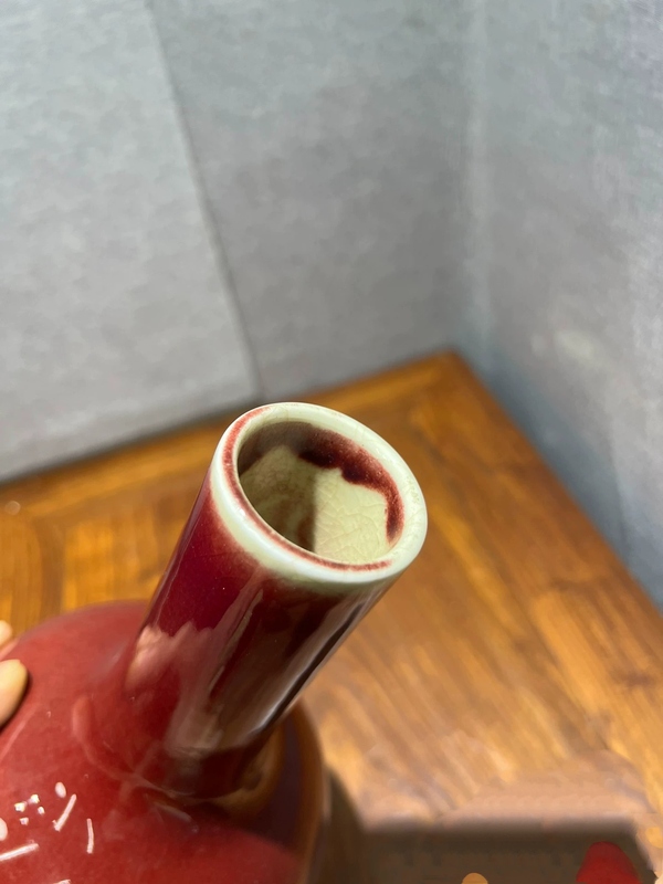 古玩陶瓷郎紅釉天球瓶拍賣，當前價格4800元