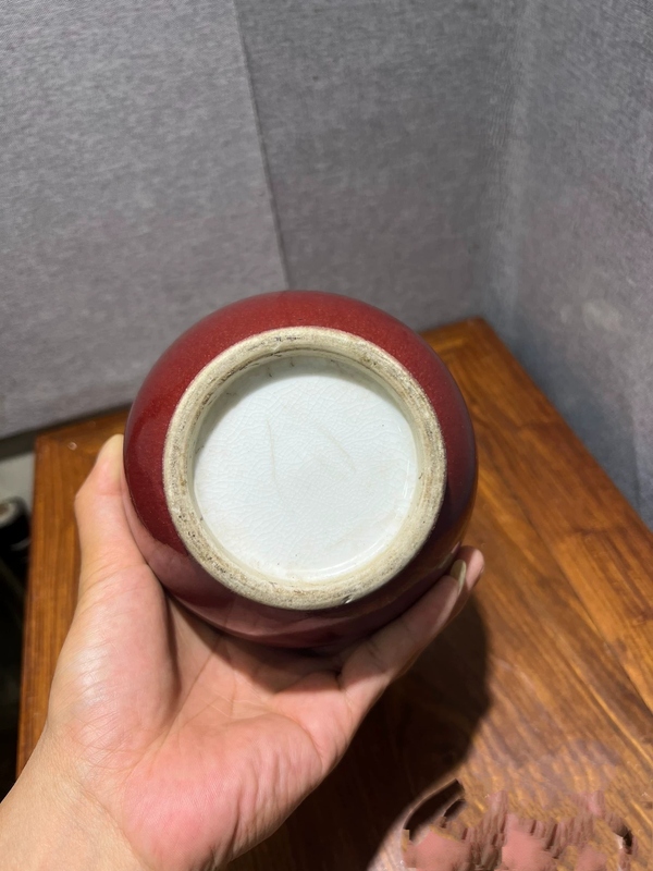 古玩陶瓷郎紅釉天球瓶拍賣，當前價格4800元