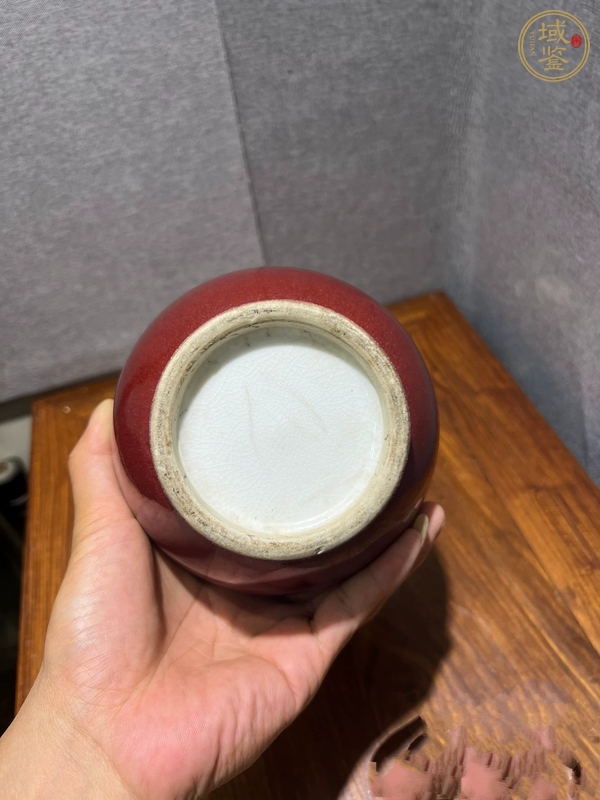 古玩陶瓷郎紅釉天球瓶真品鑒賞圖