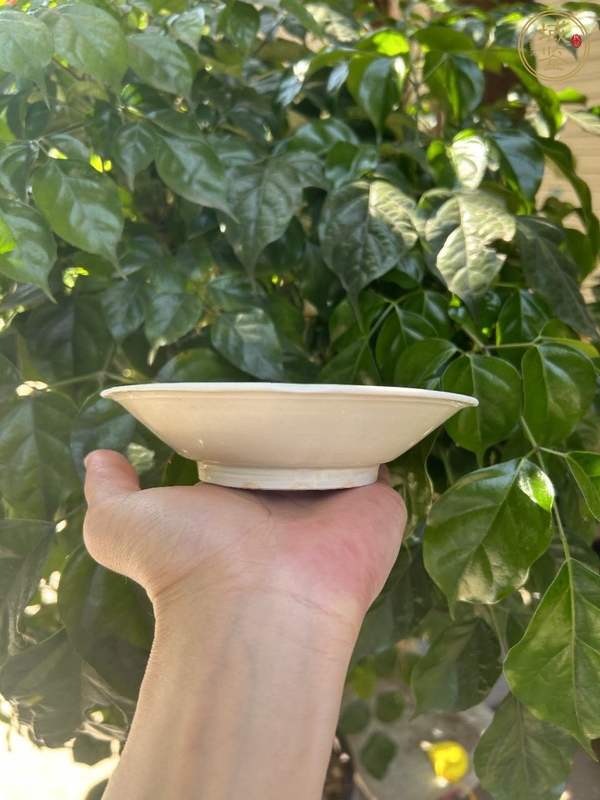 古玩宣州白釉葵口盤真品鑒賞圖