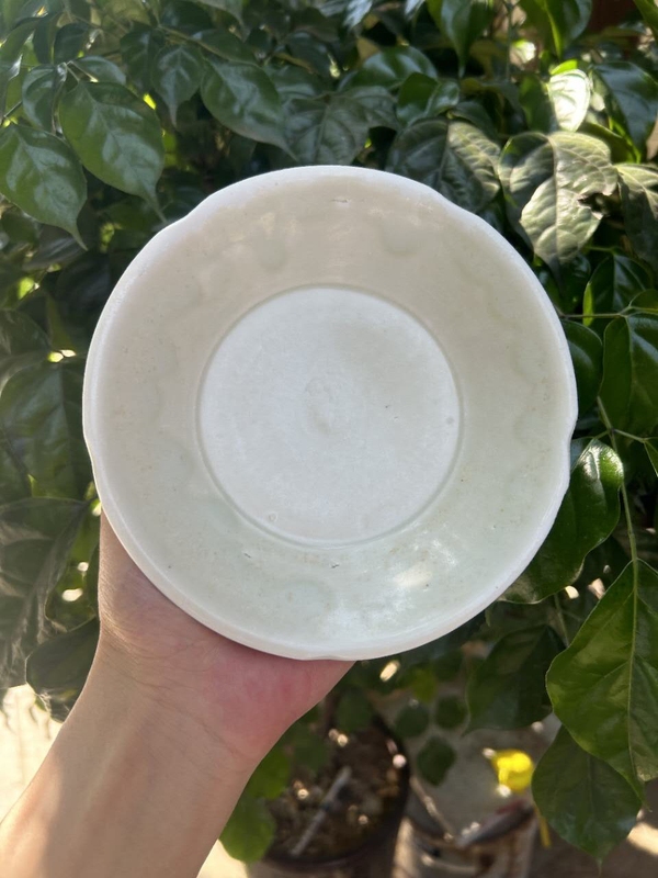 古玩陶瓷館藏級精品五代十國宣州白釉葵口盤拍賣，當前價格5980元