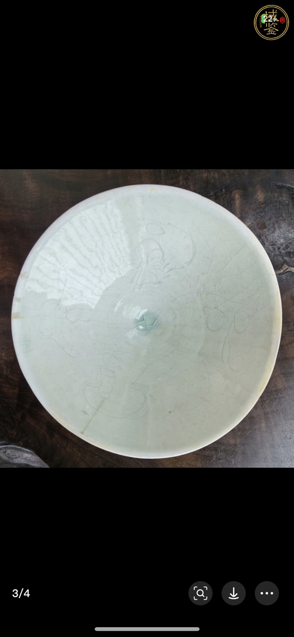 古玩陶瓷青白釉刻花斗笠盞真品鑒賞圖