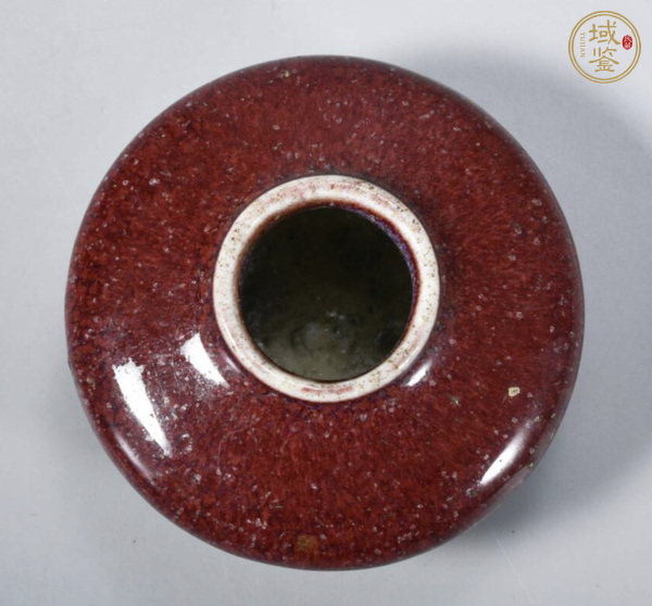古玩陶瓷鈞紅窯變釉水盂真品鑒賞圖