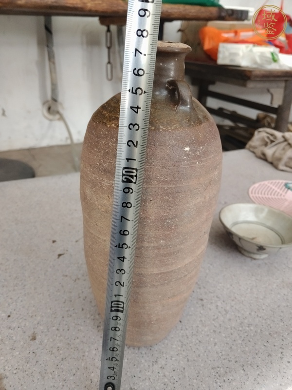 古玩陶瓷褐釉雙系瓶真品鑒賞圖