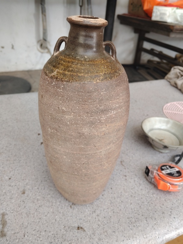 古玩陶瓷褐釉雙系瓶拍賣，當(dāng)前價(jià)格1899元