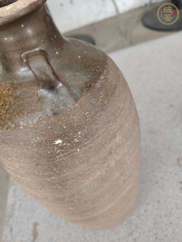 古玩陶瓷褐釉雙系瓶真品鑒賞圖