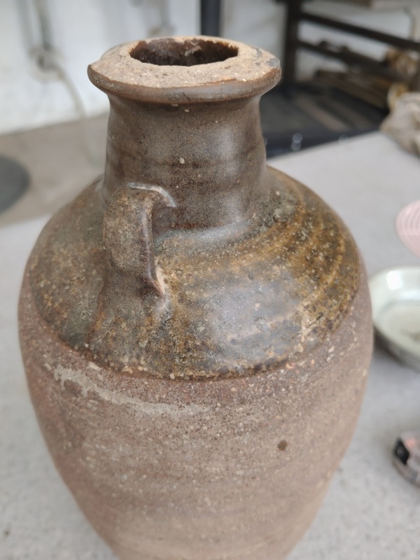 古玩陶瓷褐釉雙系瓶拍賣，當(dāng)前價(jià)格1899元