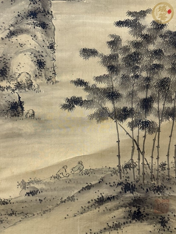 古玩字畫竹亭山水真品鑒賞圖