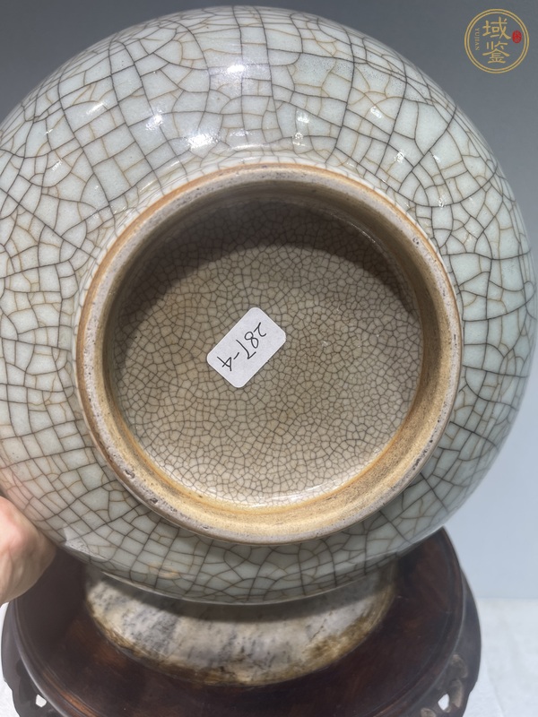 古玩陶瓷仿官釉大碗真品鑒賞圖