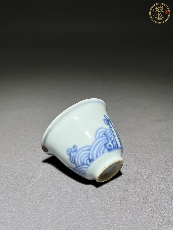 古玩陶瓷青花壽山福海圖茶杯真品鑒賞圖