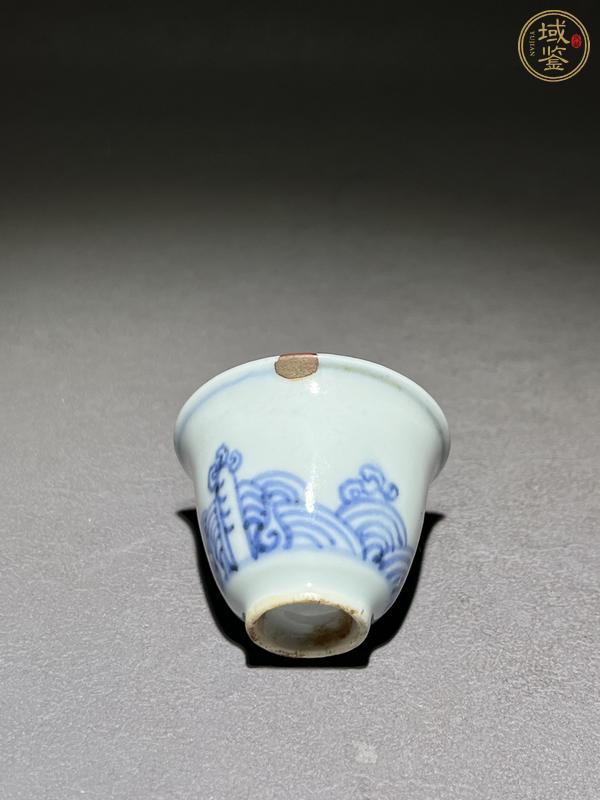 古玩陶瓷青花壽山福海圖茶杯真品鑒賞圖