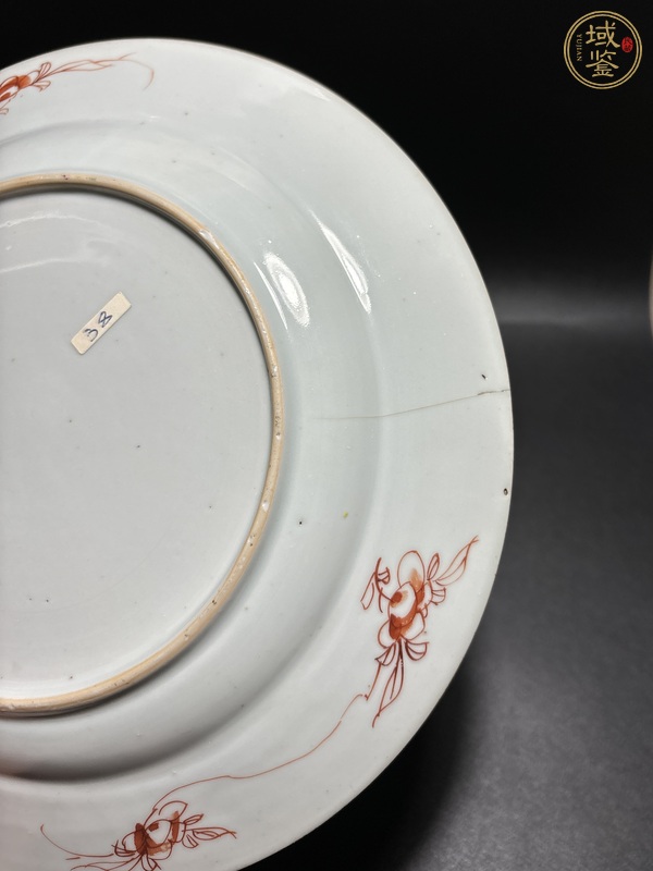 古玩陶瓷粉彩折枝花卉紋盤真品鑒賞圖