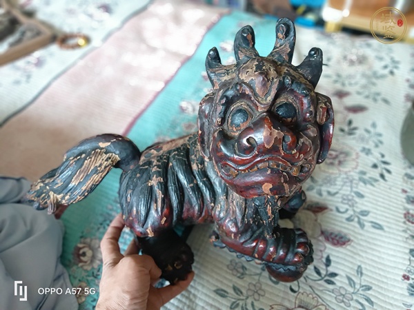 古玩雜項(xiàng)木雕獅子擺件真品鑒賞圖